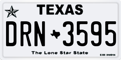 TX license plate DRN3595