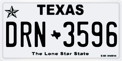 TX license plate DRN3596