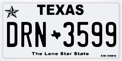 TX license plate DRN3599
