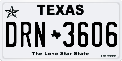 TX license plate DRN3606