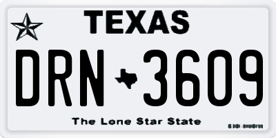 TX license plate DRN3609