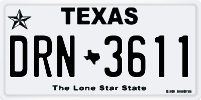 TX license plate DRN3611