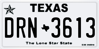 TX license plate DRN3613