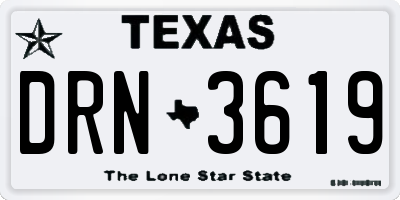 TX license plate DRN3619