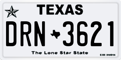TX license plate DRN3621