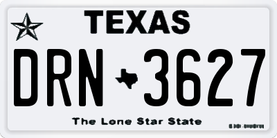 TX license plate DRN3627
