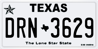 TX license plate DRN3629