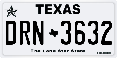 TX license plate DRN3632