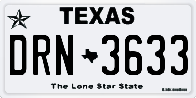 TX license plate DRN3633
