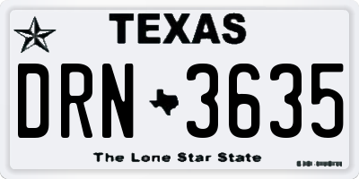 TX license plate DRN3635