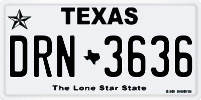TX license plate DRN3636