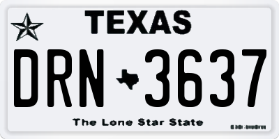 TX license plate DRN3637