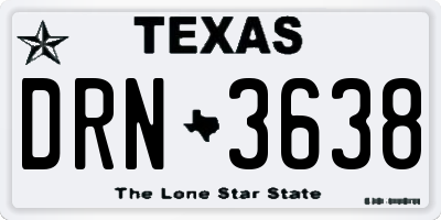 TX license plate DRN3638