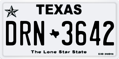 TX license plate DRN3642