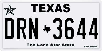 TX license plate DRN3644
