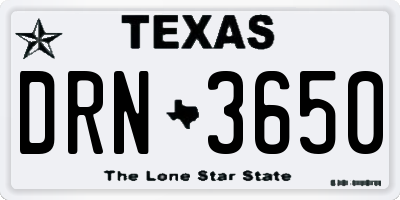 TX license plate DRN3650