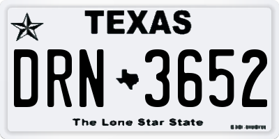 TX license plate DRN3652