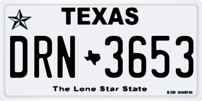 TX license plate DRN3653