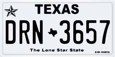 TX license plate DRN3657