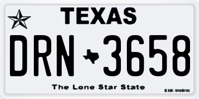 TX license plate DRN3658