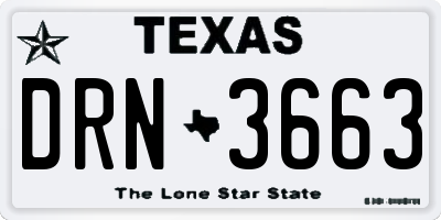 TX license plate DRN3663