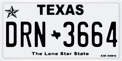 TX license plate DRN3664