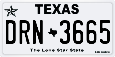 TX license plate DRN3665