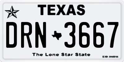 TX license plate DRN3667
