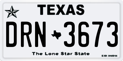 TX license plate DRN3673