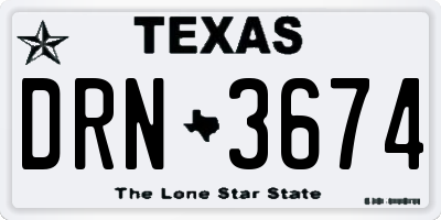 TX license plate DRN3674