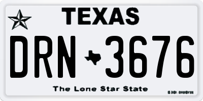 TX license plate DRN3676