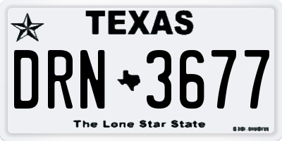 TX license plate DRN3677
