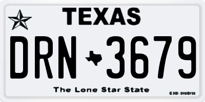 TX license plate DRN3679