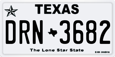 TX license plate DRN3682