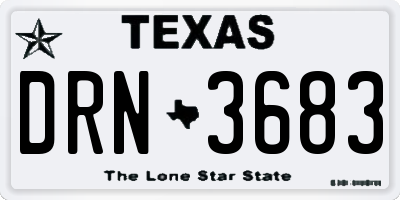 TX license plate DRN3683