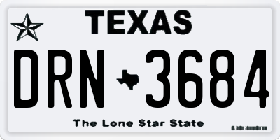 TX license plate DRN3684