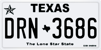 TX license plate DRN3686