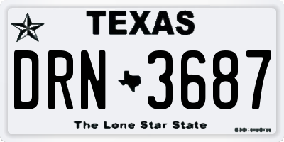 TX license plate DRN3687