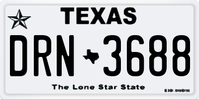 TX license plate DRN3688