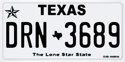 TX license plate DRN3689