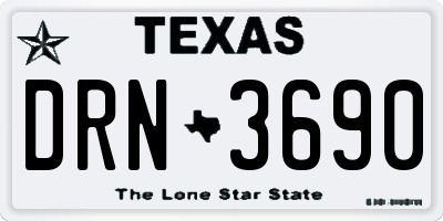 TX license plate DRN3690