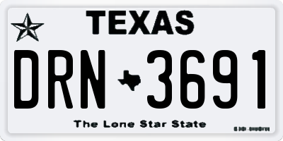 TX license plate DRN3691