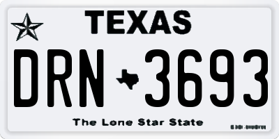 TX license plate DRN3693