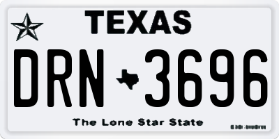 TX license plate DRN3696