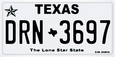 TX license plate DRN3697