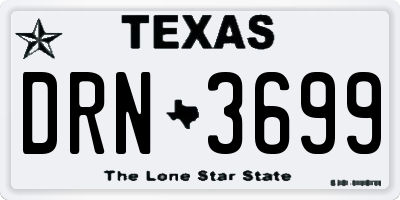 TX license plate DRN3699
