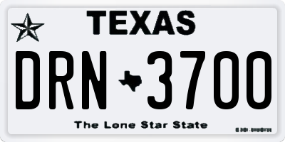 TX license plate DRN3700