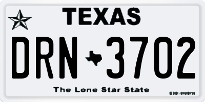 TX license plate DRN3702