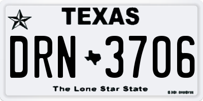 TX license plate DRN3706