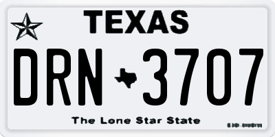 TX license plate DRN3707